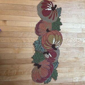 Pier 1 Autumn Pumpkin Beaded Table Runner